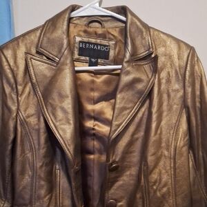 Bernardo Women's Shimmering Bronze Leather Jacket
